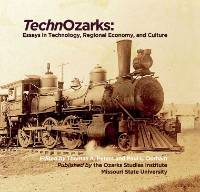 Steam engine at Ozark depot as cover of TechnOzarks book